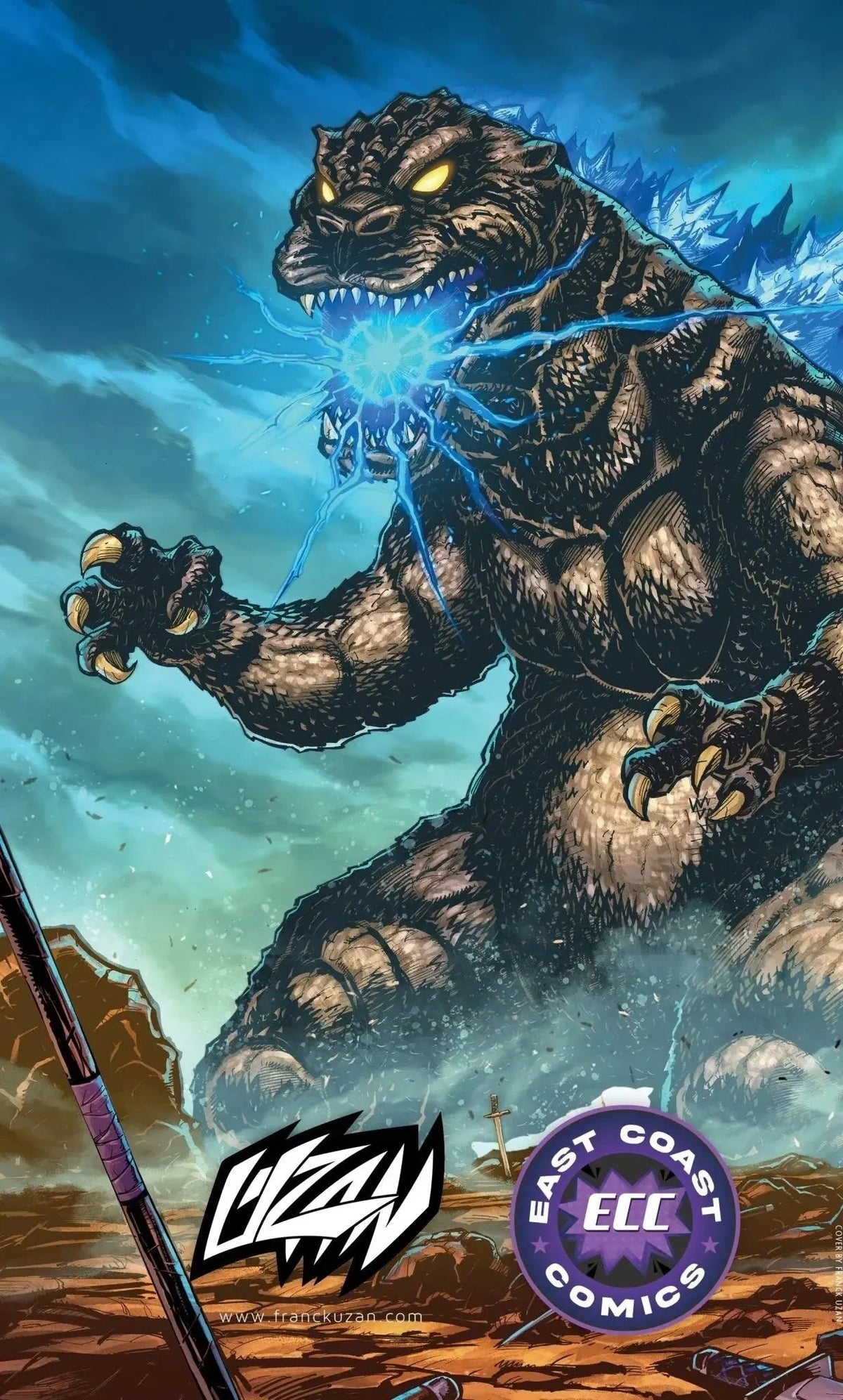 Teenage Mutant Ninja Turtles x Godzilla #1 - ECC Franck Uzan Variant - Right Side Wrap-Around (11/12/25)