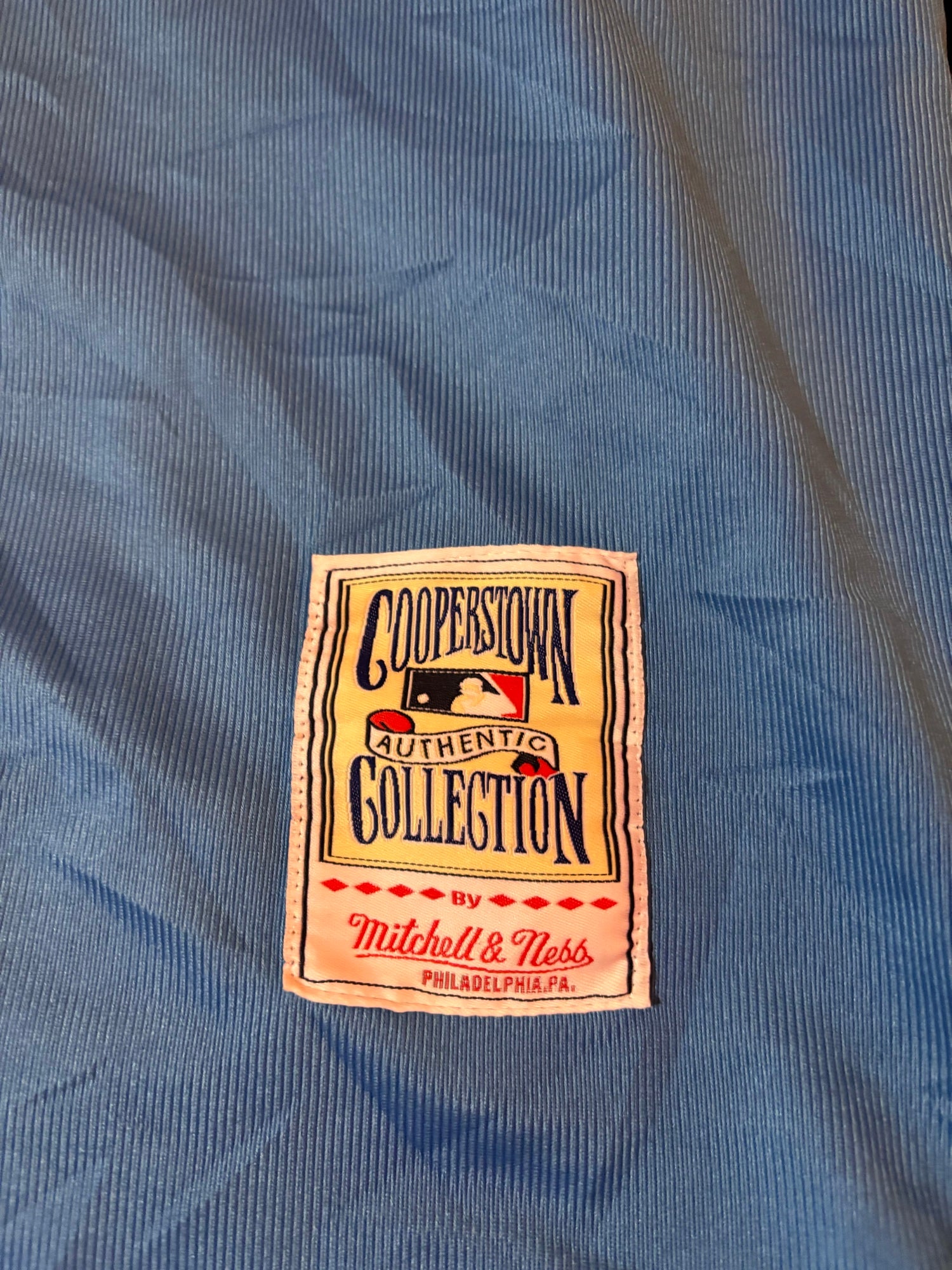 Cooperstown Collection Mitchell & Ness patch on Brewers jersey